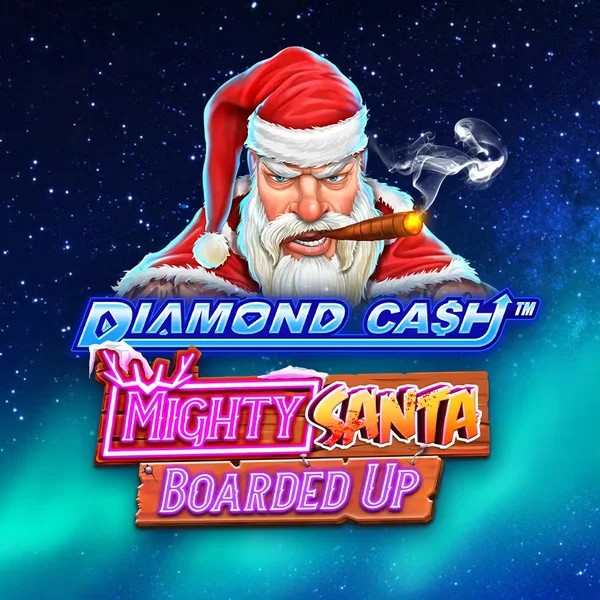 Official Slots logo: Diamond Cash Mighty Santa Boarded Up by Greentube at Wild Robin Casino